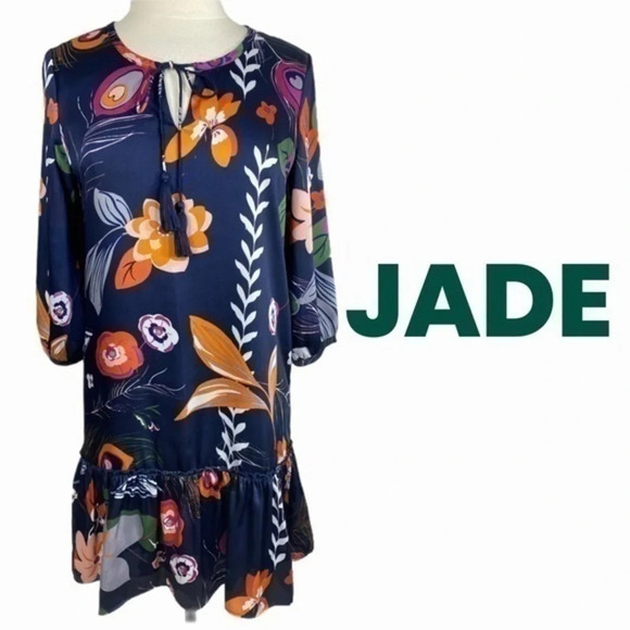 Jade retro mod floral shift dress size S - Picture 1 of 7